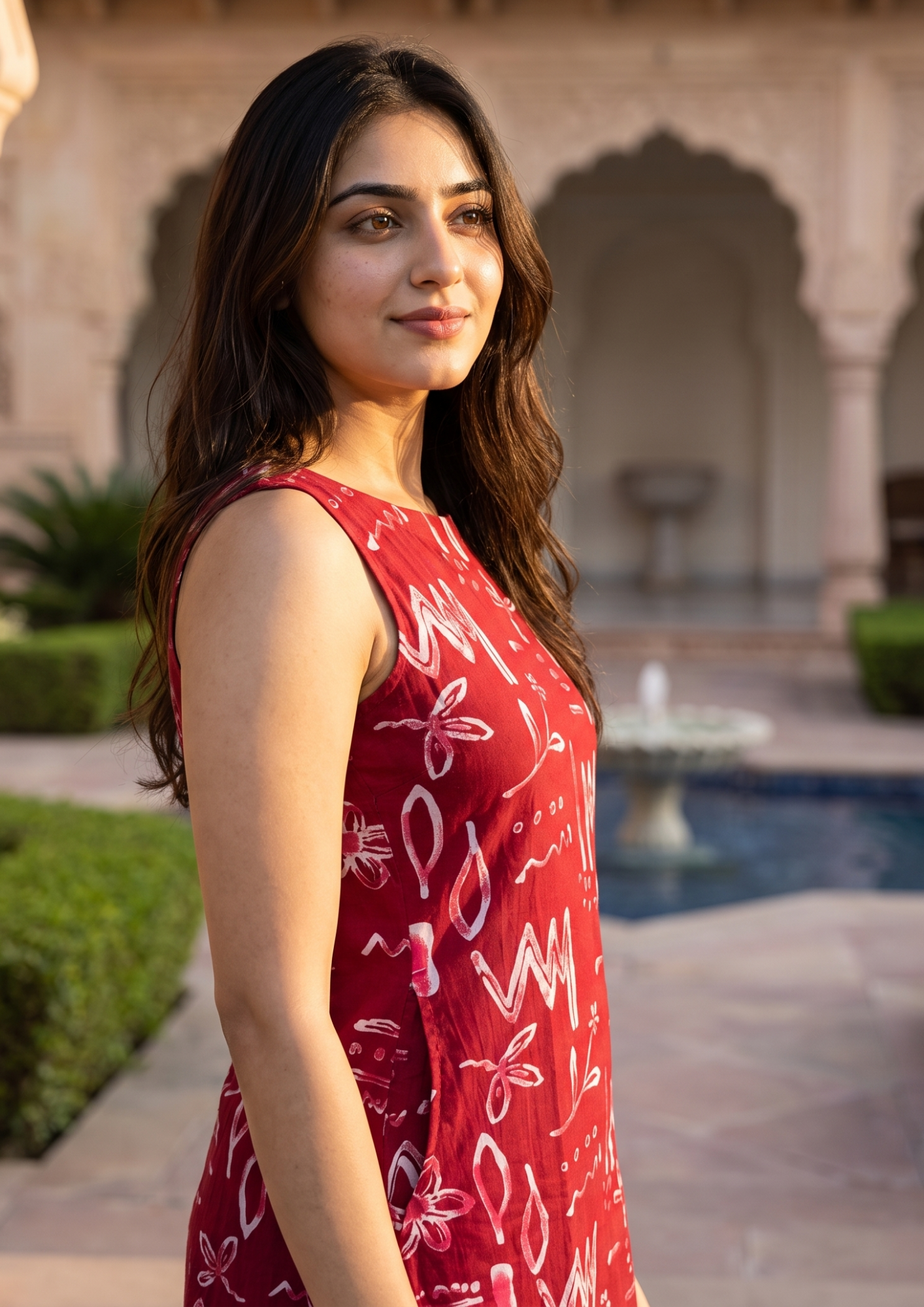 Red Printed Cotton Co-Ord Set