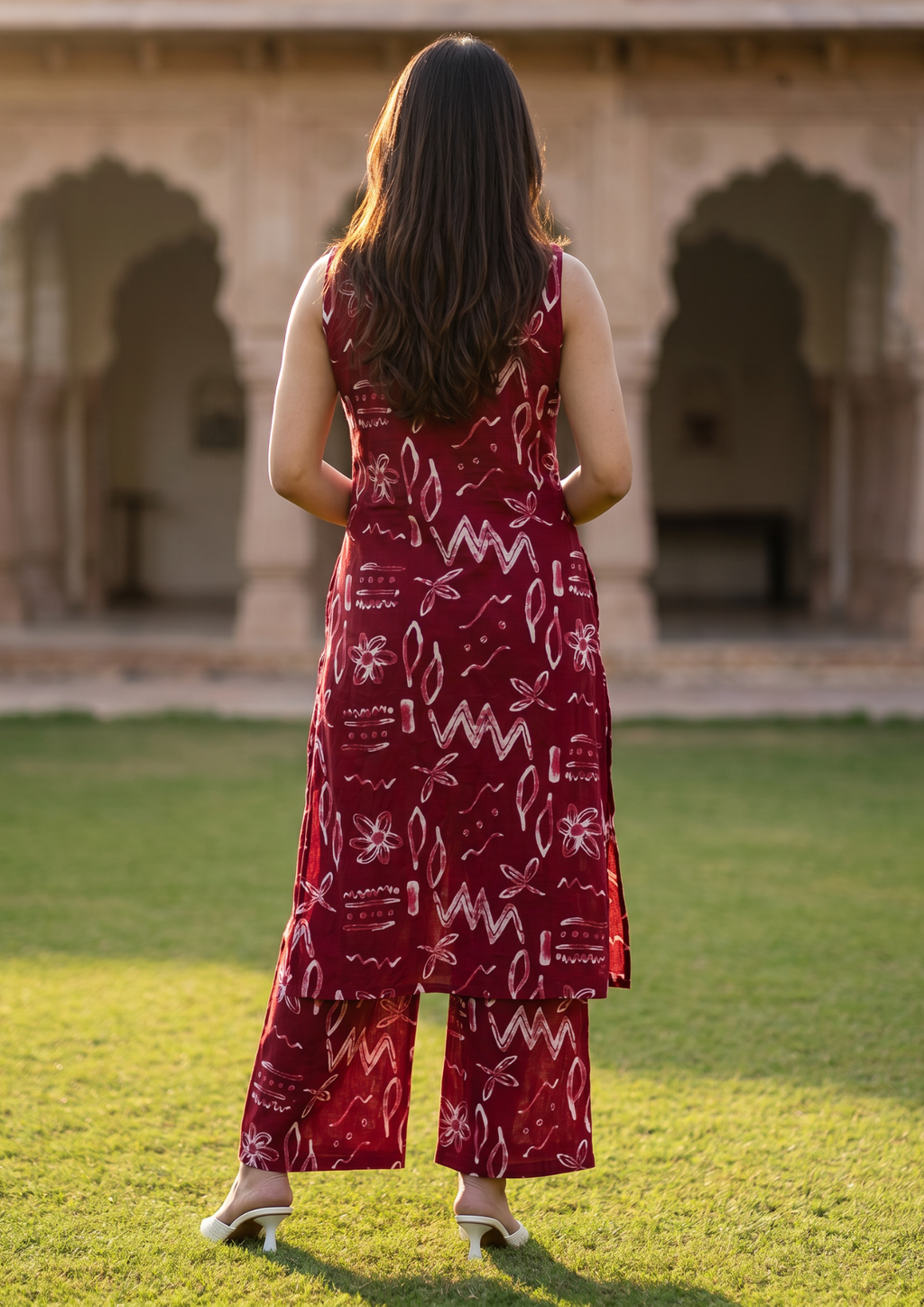Red Printed Cotton Co-Ord Set